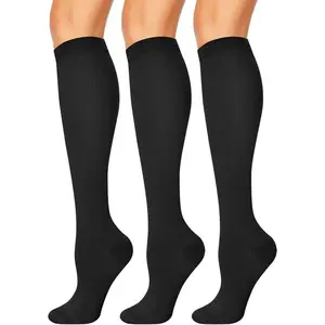 3 Pairs Compression Socks for Women & Men 15-20 mmHg,Best Support for Cycling Athletic Hiking Running