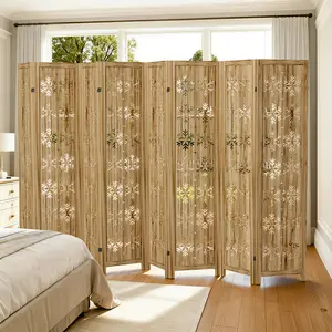 Solid Wood Folding Room Divider Indoor Privacy Screen