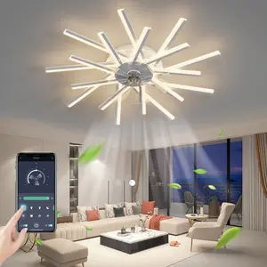 36In Ceiling Fan with Lights Remote Control Dimmable LED,6 Gear Wind Speed Fan Light