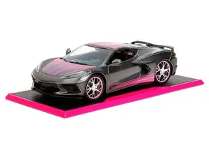 2020 Chevrolet Corvette Stingray – Grey Metallic (Pink Slips) Diecast 1:24 Scale Model - Jada 34848