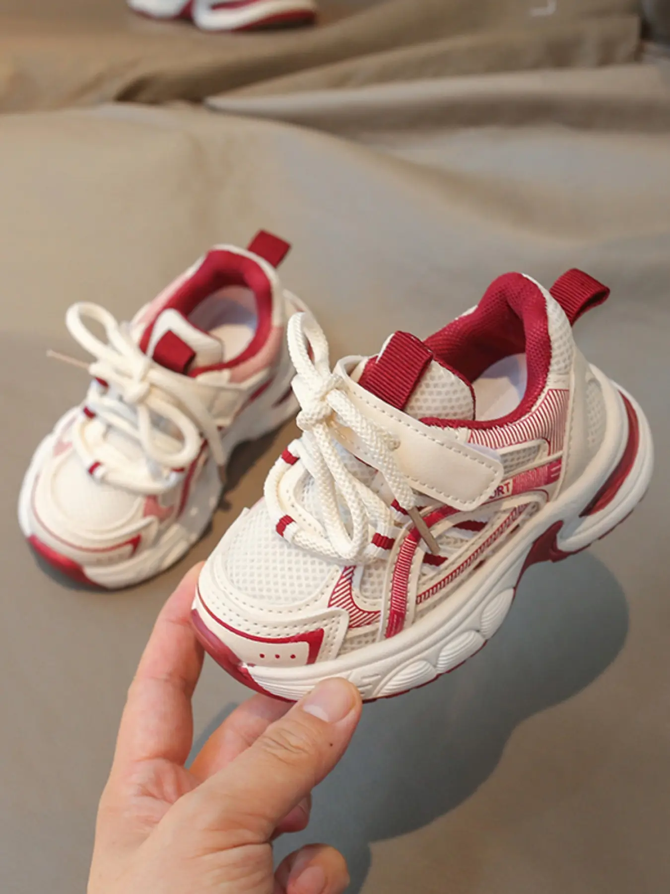 Kids Unisex's Casual Lace Up or Velcro Low Top Sneakers, Comfortable Sports Running Shoes, Trendy All-match Sneakers for Daily Wear, Colorblock Shoe, Trainer Shoes, Preschool Kid Sneakers