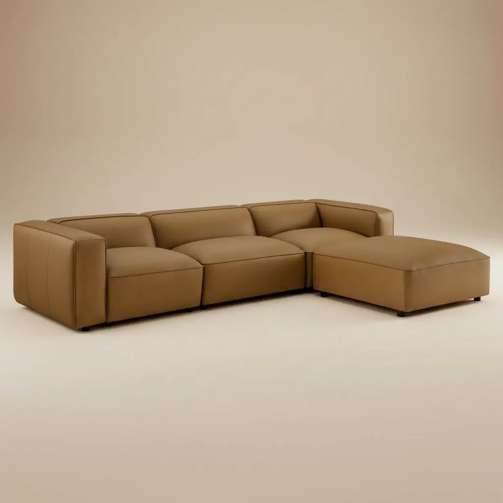Auren 4-Piece Vegan Leather Modular Sofa Set by Modway