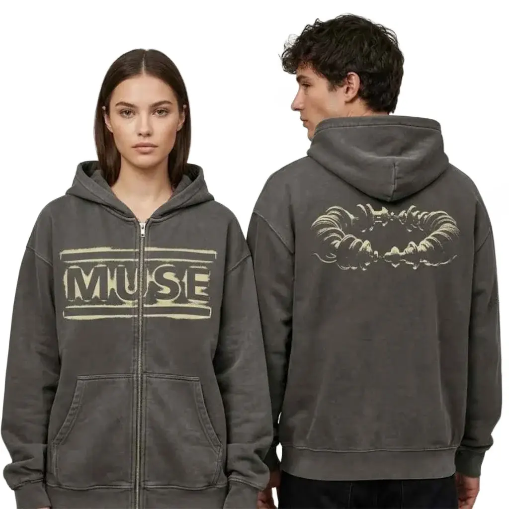 Muse Rock Band The WOW Signal Tour 2026 Merch Logo Zip Hoodie Gift For Music Fans - Zipper Hoodie HG