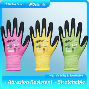 3 Pairs Kebada  Kids Gardening Gloves, Stretchy Toddler Garden Gloves, Grip Kids Work Gloves for 3-9 Years Old