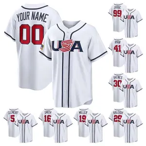 Custom Men's Team Baseball Jersey - 2026 USA Baseball White 2 #Baseballjersey #Baseballjersey