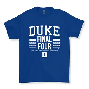Duke All-Time Final Fours Sports Graphic T-Shirt, College Basketball History Tee, Streetwear Top, Casual Menswear Womenswear