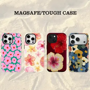 [Magsafe , Tough Case]Tropical Flower iPhone Case – Bright Summer Floral Style, MagSafe Tough Cover For iPhone 17 16E 16 15 14 13 12 11