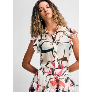 Sleeveless Ruffle Blouse