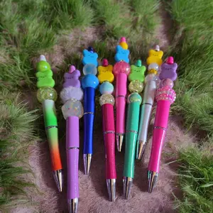 Peeps Beaded Pens - Colorful Character Design with Glitter Accents for Fun Writing