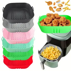 Square Silicone Baking Pan, 1 Count Reusable Air Fryer Baking Pan, Non-slip Baking Tray for Home Kitchen, Kitchen Accessories