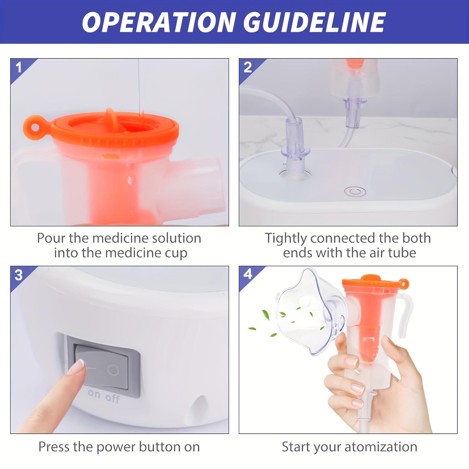 Portable Home Nebulizer for Home Use Silent Operation High-Performance Grade with Strong Mist Travel Storage Kit for Car Replacement Inhalation Tube and Mask Compact Quiet Design Easy Operation