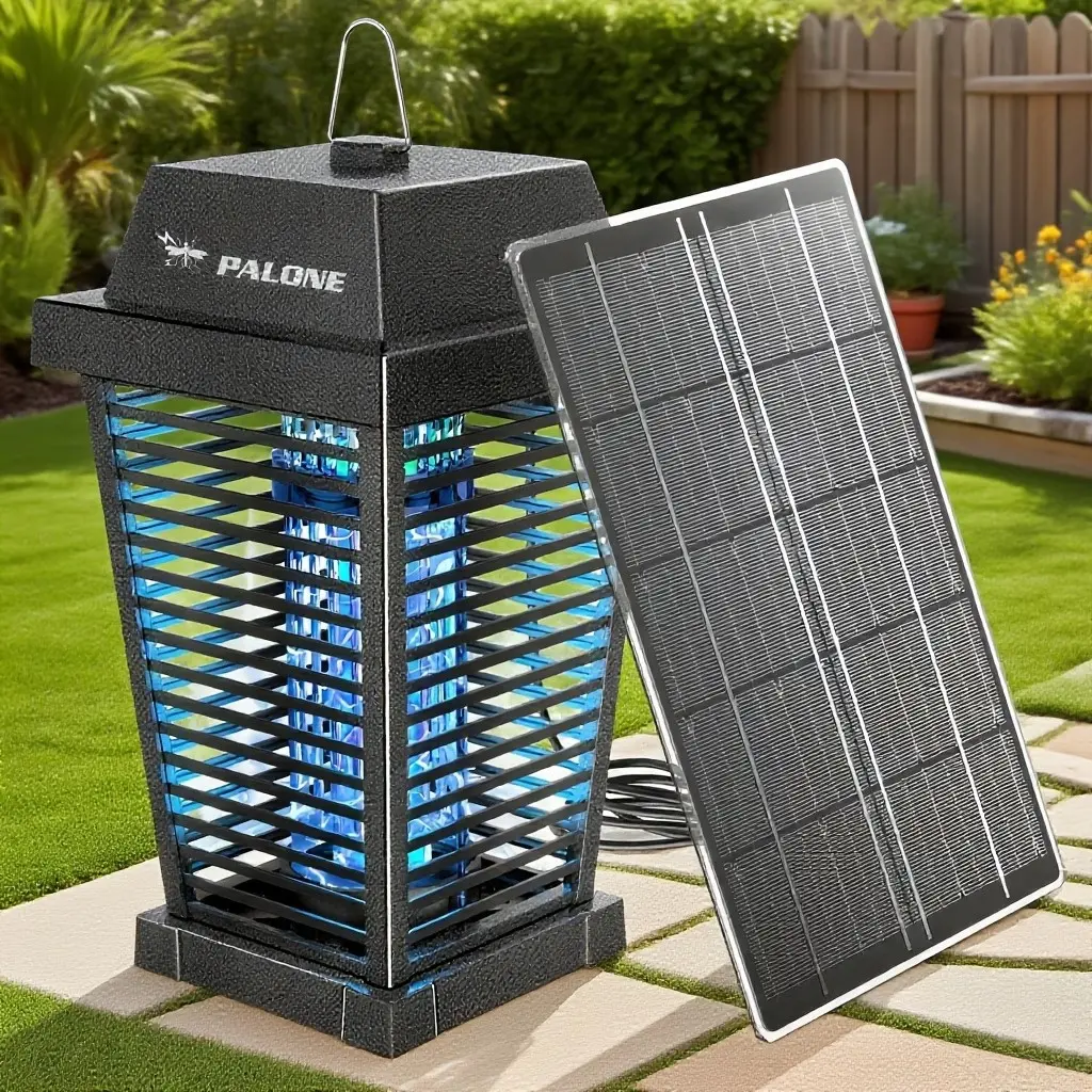 Square Solar Mosquito Killer Lamp – High-Efficiency Pest Control with 7.5W Solar Panel; Suitable for Gardens, Patios, Balconies, Camping, and Courtyards; USB Rechargeable.