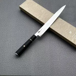 Tonggang 10.5" Japanese Style Sashim Knife 10Cr15CoMoV Ebony Wooden Handle Professional Restaurant Kitchen Sushi Yanagiba Knives Precision Durability knife knives for men Steel