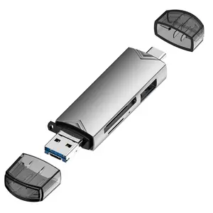 6 In 1 USB Card Reader, USB 3.0 High Speed OTG Card Reader, Multifunctional Type C Phone Computer Tablet Card Reader, Adapter For Android USB, USB C Dongle, USB Port Adapters