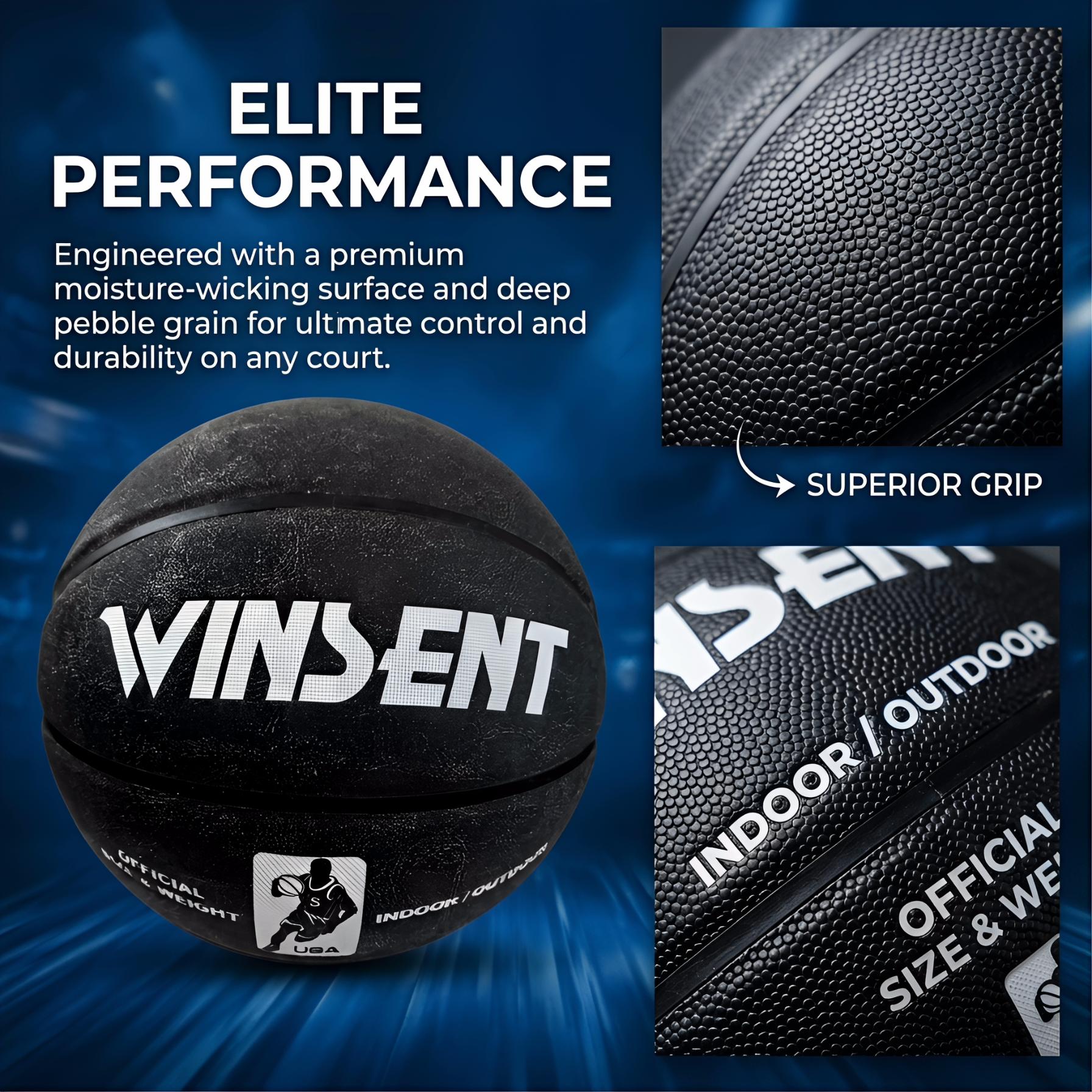 Pro Basketball, Precise Control, High Elasticity, Perfect for Training & Competition