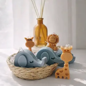 Safari Animal Candle  | Handmade Baby Shower & Birthday Decor | Gender Reveal Gift