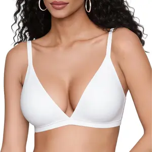 Wireless Triangle Bra – Seamless, Low-Cut, Comfortable, Unlined,  Women’s Bralette