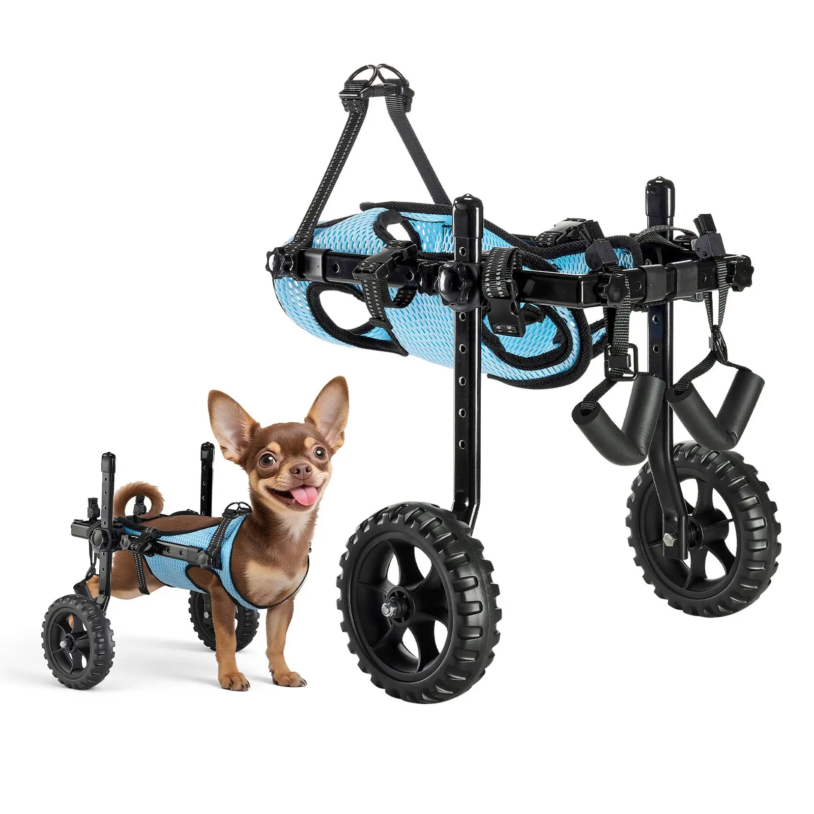 VEVOR Dog Wheelchair for Back Legs, Adjustable 2 Wheels Pet Wheelchair, Lightweight  Dog Cart with Shock-Absorbing Wheels, Mobility Support Wheel Chair for Disabled Injured Dogs up to 22lbs , X-SmallSummervibes