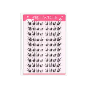 Soft Segmented False Eyelashes, Single Cluster, Clear, Deepens Eyes, Ideal for Puffy Eyes, Spring Makeup, Professional Style