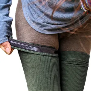 Ribbed Knit Thigh High Leg Warmers with Non Slip Silicone Grip, Extra Long Thermal Dance & Fashion Leg Warmers