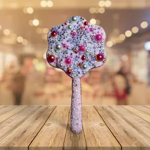 Handheld Bling Mirror with Sparkling Bling Design for Easy On-the-Go Makeup Touch-Ups and Everyday Use