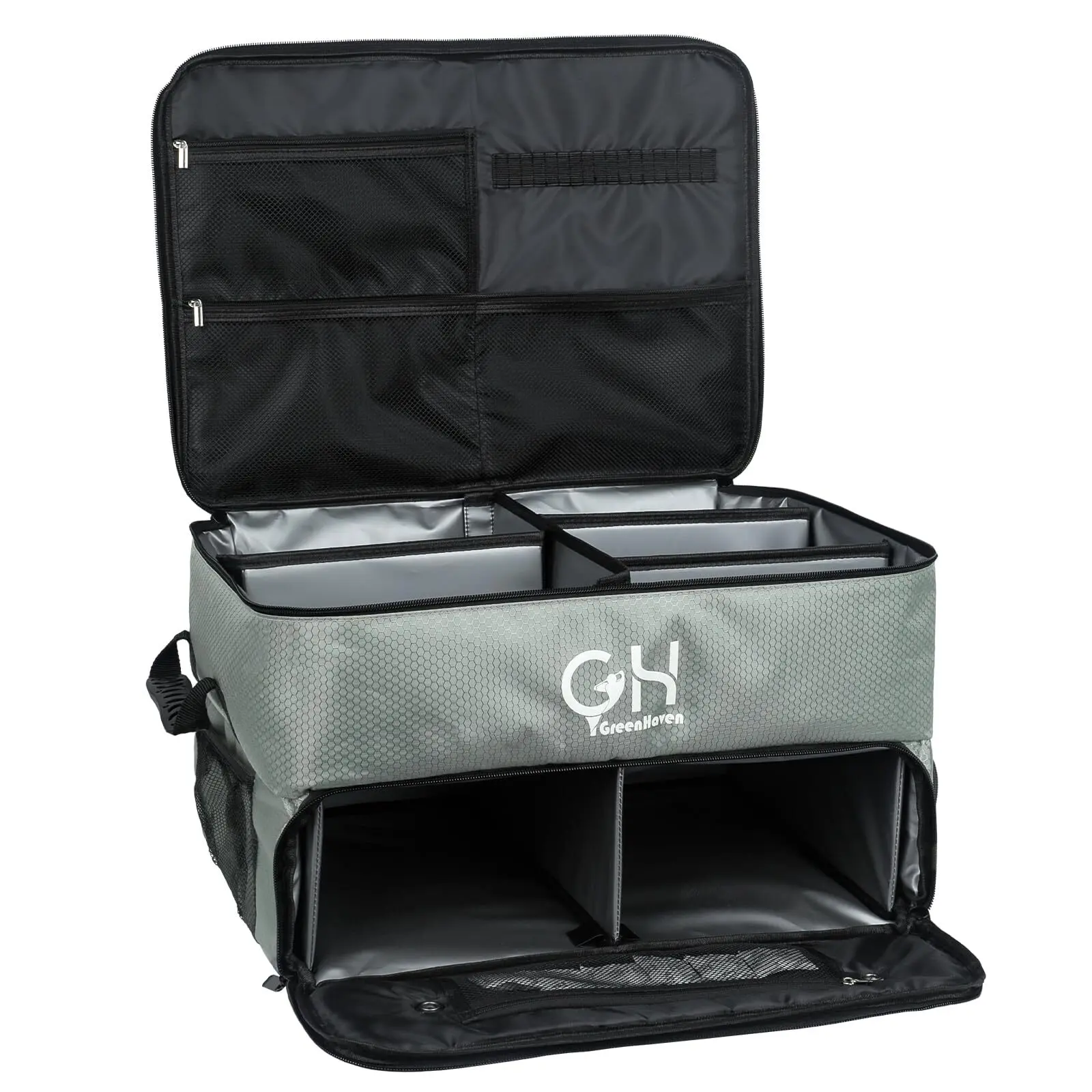 Golf Trunk Organizer Waterproof Car Golf Shoes Bag with Separate Ventilated Compartments Large Golf Storage Box for Shoes Golf Balls Tees Clothes Gloves Accessories Golf Gift for Men(Grey)