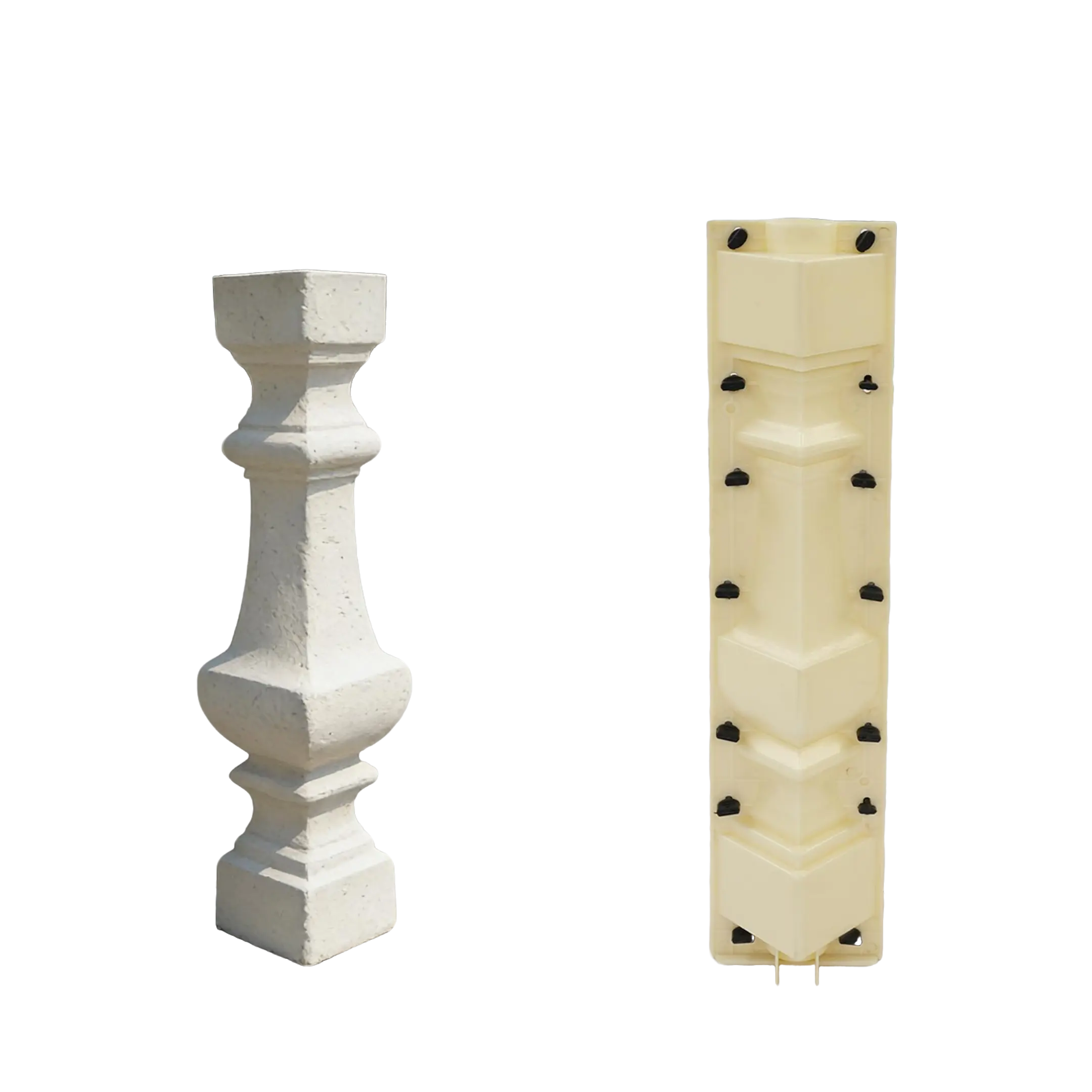 Reusable Durable Plastic Balustrade Mold (30.91x6.5 Inches, 8.6 lbs) - Manual Concrete Casting Mould with Exquisite Workmanship, Compact DIY Garden Fence Railing Column/Vase Maker, Home Decor Gift for Father-Son Activities