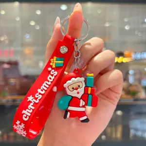 Festive Santa Claus Key Ring - Cute Cartoon Keychain for Bag, Car Keys & Holiday Gifts.