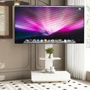 Mobile TV Floor Stand with Wheels & Push-Pull Drawer for 32 to 75" Screen, Adjustable Heights and Angle TV Mount Stands, VESA 600x400mm, Rolling TV Stand for Living Room, Bedroom, Office(TV not included)