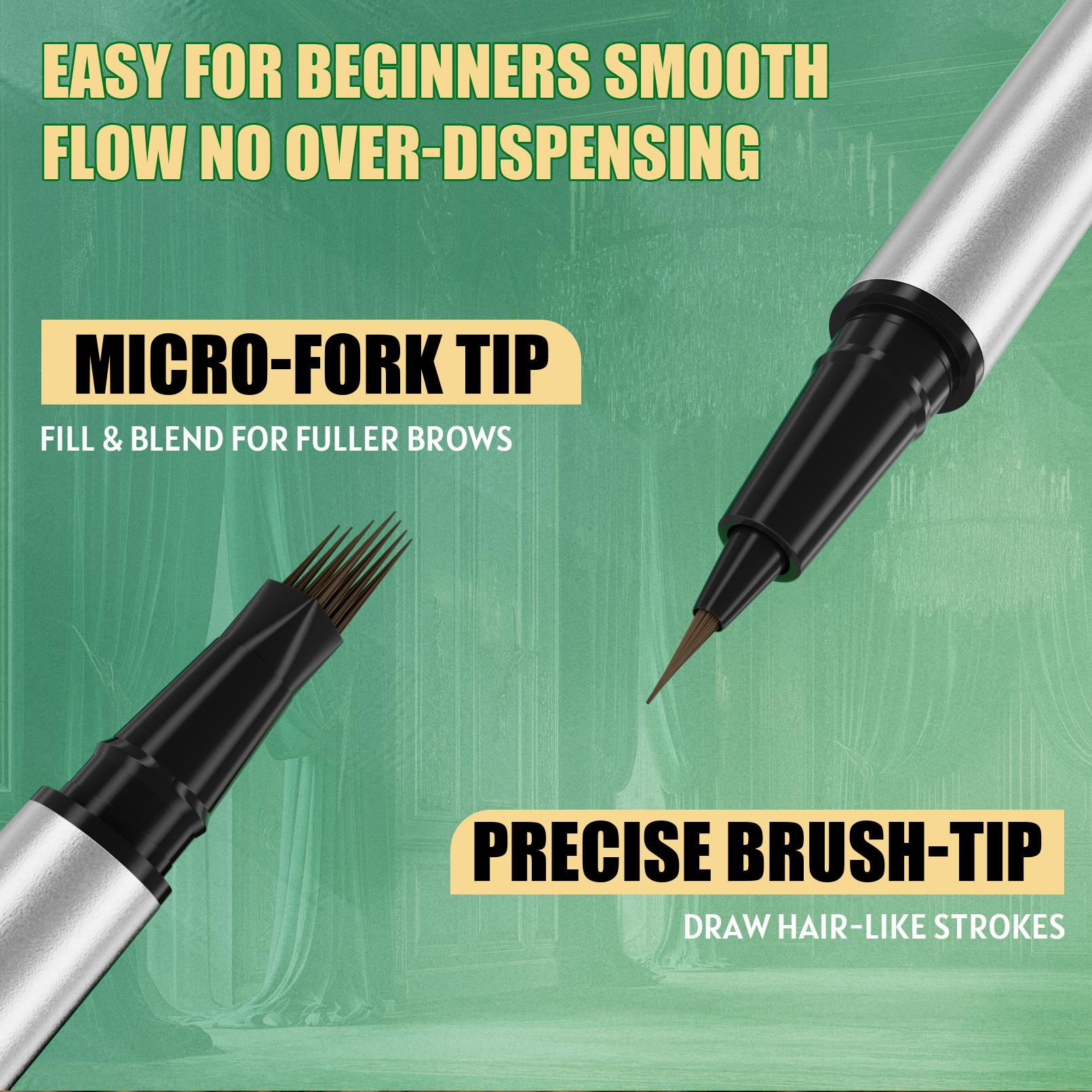 2-in-1 Dual Head 4D Eyebrow Pen with Micro Fork Tip & Fine Brush Tip, Waterproof Long Wear Brow Pencil for Hair Like Natural Strokes, Easy Brow Filling, Shaping & Blending for Beginners Soft Glam Look. 2-in-1 Dual Head 4D Eyebrow Pen with Micro Fork Tip & Fine Brush Tip, Waterproof Long Wear Brow Pencil for Hair Like Natural Strokes, Easy Brow Filling, Shaping & Blending for Beginners Soft Glam Look.