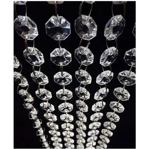 Clear   Garland Strands Hanging Chandelier Bead Chain Ornament String Decorations for Chandelier Christmas Tree Wedding Party Celebration (33FT(10M))