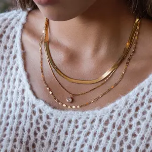 Emma's Heart | Radiant Triple-Layer Set - 18K Gold Plated Titanium Steel, Sparkling Zirconia Trio