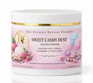 Bee Enchant’s Sweet Candy Dust Custom Body Dusting Perfume Powder- Scented - Finely Milled powder Talc-Free Fragrance Vanilla Daily- Natural Shower Powder