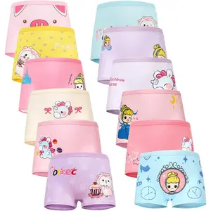 KF5-UWA004 Girls Cotton Underwear with 12 Packs Toddler Boyshort Panties