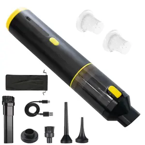 Automotive Car Vacuum Cleaner 21000 Pa Powerful Suction 4-in-1 Portable Mini Cordless with Type-C Charging & Accessories for Efficient Interior Care