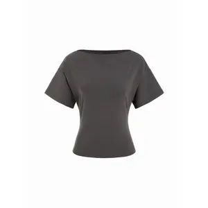 Cider Cotton-blend Boat Neck Short Sleeve Tee