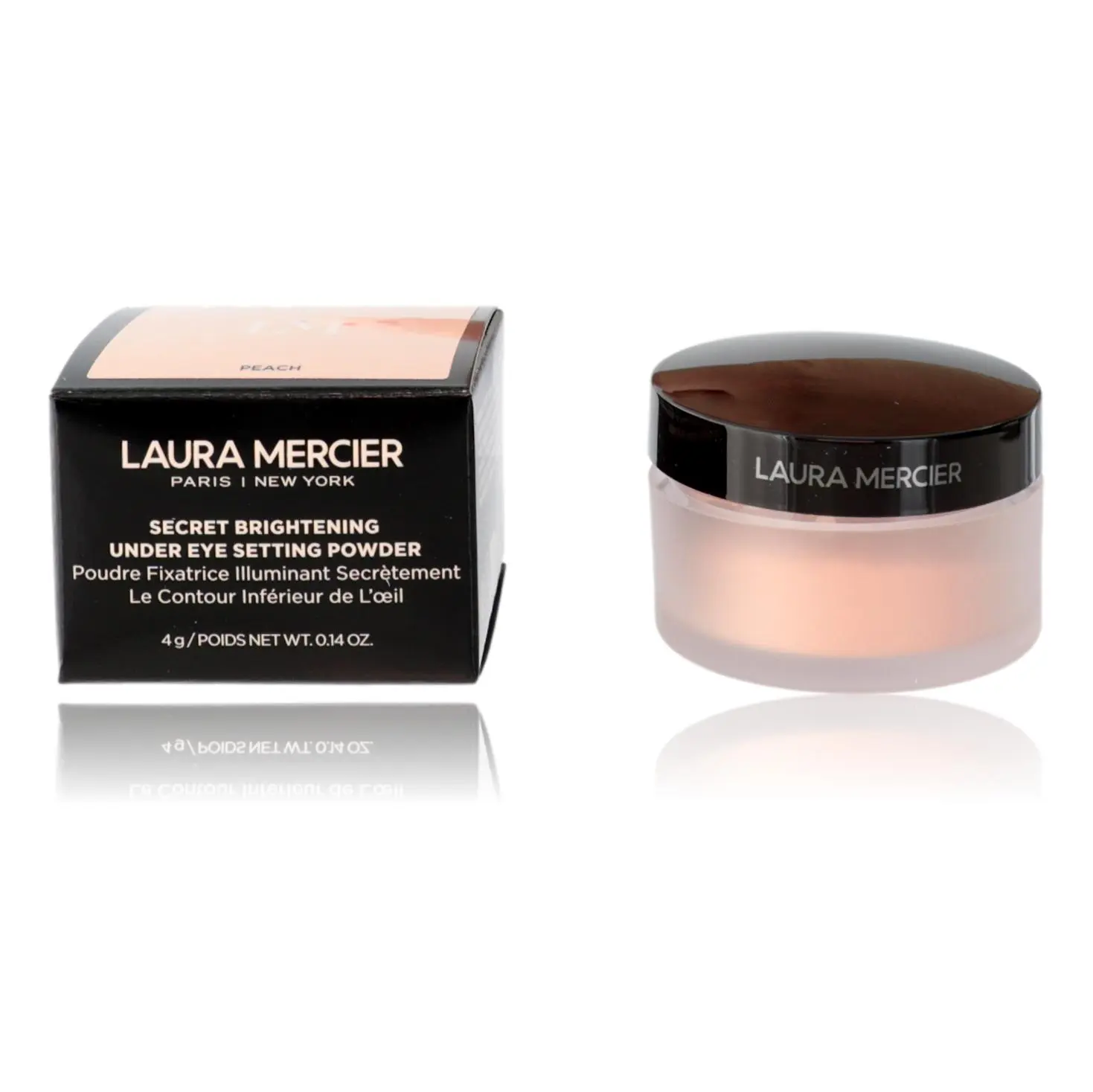 Peach Shade Brightening Under Eye Setting Powder - Color Correcting Makeup to Set Concealer for Quick Eye-Awakening Effect, 0.14 oz