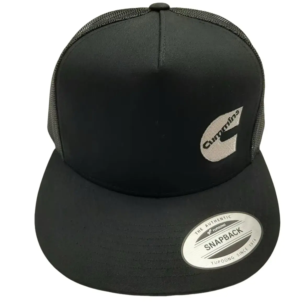 Flat Bill Vintage Trucker Mesh Yupong Snapback Black Baseball Cap Hat...