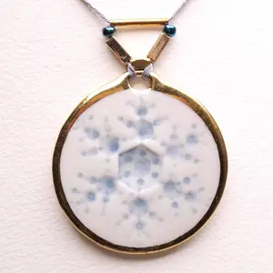 Elegant Snowflake Pendant Necklace with 24k Gold Luster - Winter Charm and Chic type #3 1.9" dia.