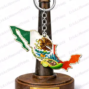 Mexican Keychain with Eagle and Flag Design - Unique Keychain for Mexican Fans