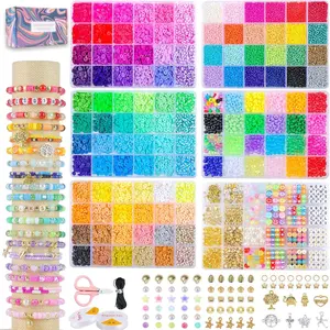 6 Box Set Friendship Bracelet Making Kit - 13000 count, DIY  Making Set - Includes Clay, Seed, Pony Beads, Charms, and String