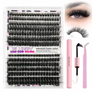 No More Sparse Lashes!  1 Min Apply – Fluffy Cluster Lashes for Fox Eye / Dramatic Volume, Western Style, Reusable Set + Tweezers | #ClusterLashes