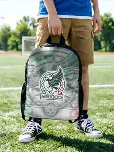 1PC Mexico Laptop Bag Football Couple Backpack Casual Backpack Journey Birthday Gift Large Capacity Laptop BagBack to School Season Match Day Essentials