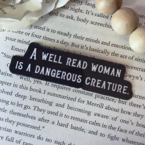 A Well Read Woman is a Dangerous Creature Bookish Kindle Sticker, Book Lover Gift, Waterproof Sticker bookish merch bookish gift Decor Decorative