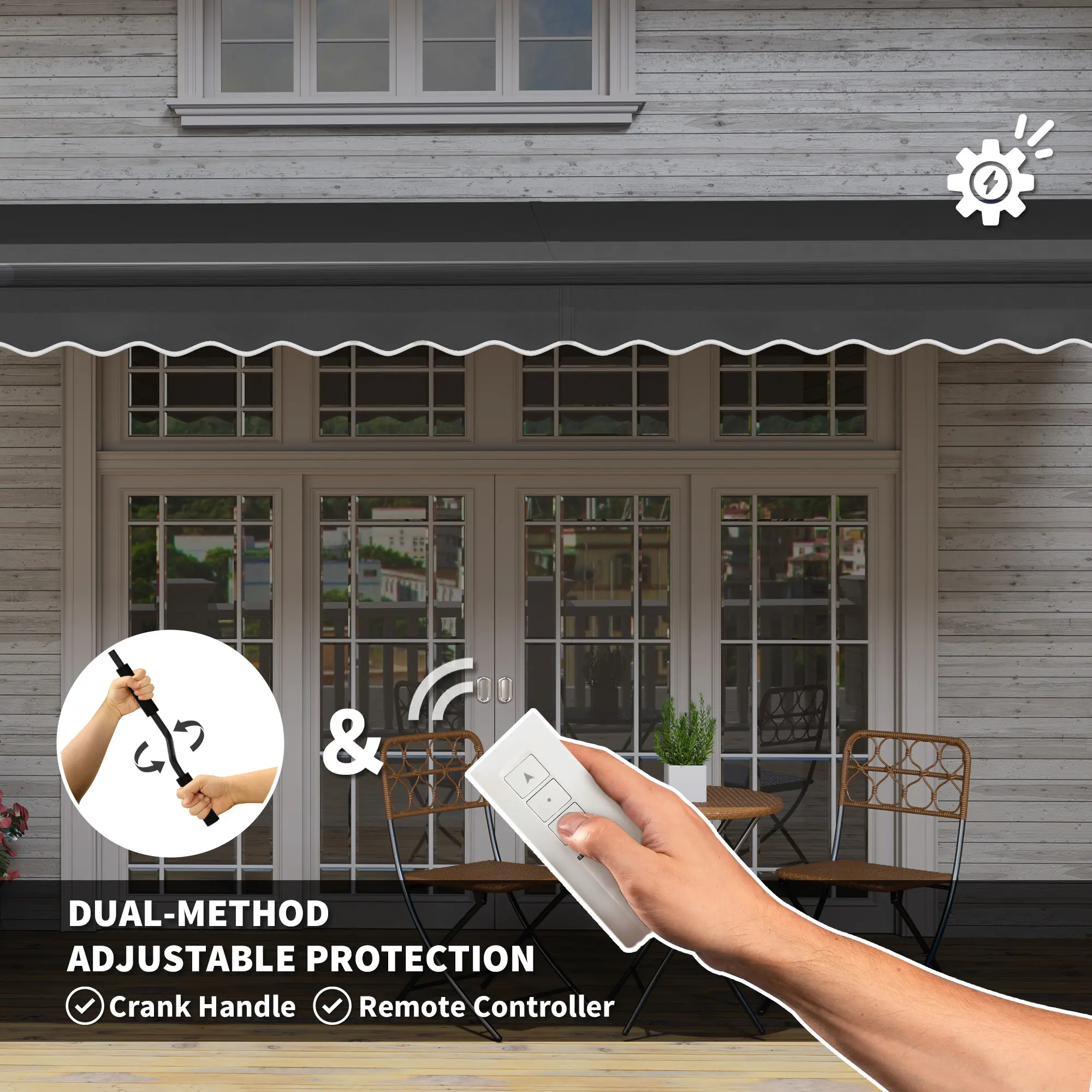 Electric Retractable Awning(Using high-quality and premium materials) ,Waterproof and UV resistant,firm,seek shelter from the rain,Prevent exposure to direct sunlight,sunshade patio umbrella