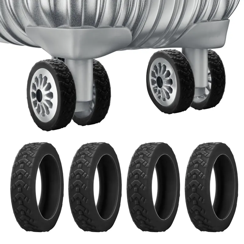 Silicone Luggage Wheel Cover (8 Counts), Travel Wheel Protector, Anti-noise Wheel Covers for Luggage, Travel Luggage Accessory, Travel Trolley, Rotating Chair, Stool, Wheel Cover for Outdoor Travel, Christmas Gift