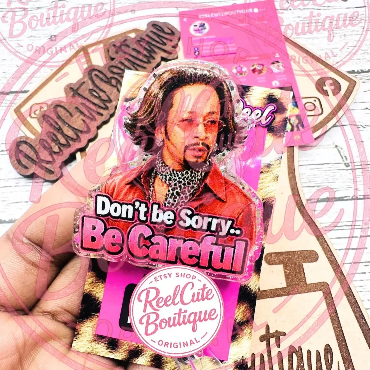 Don’t be Sorry be Careful Nostalgia Glitter Badge Reel: Funny Nurse ID Holder
