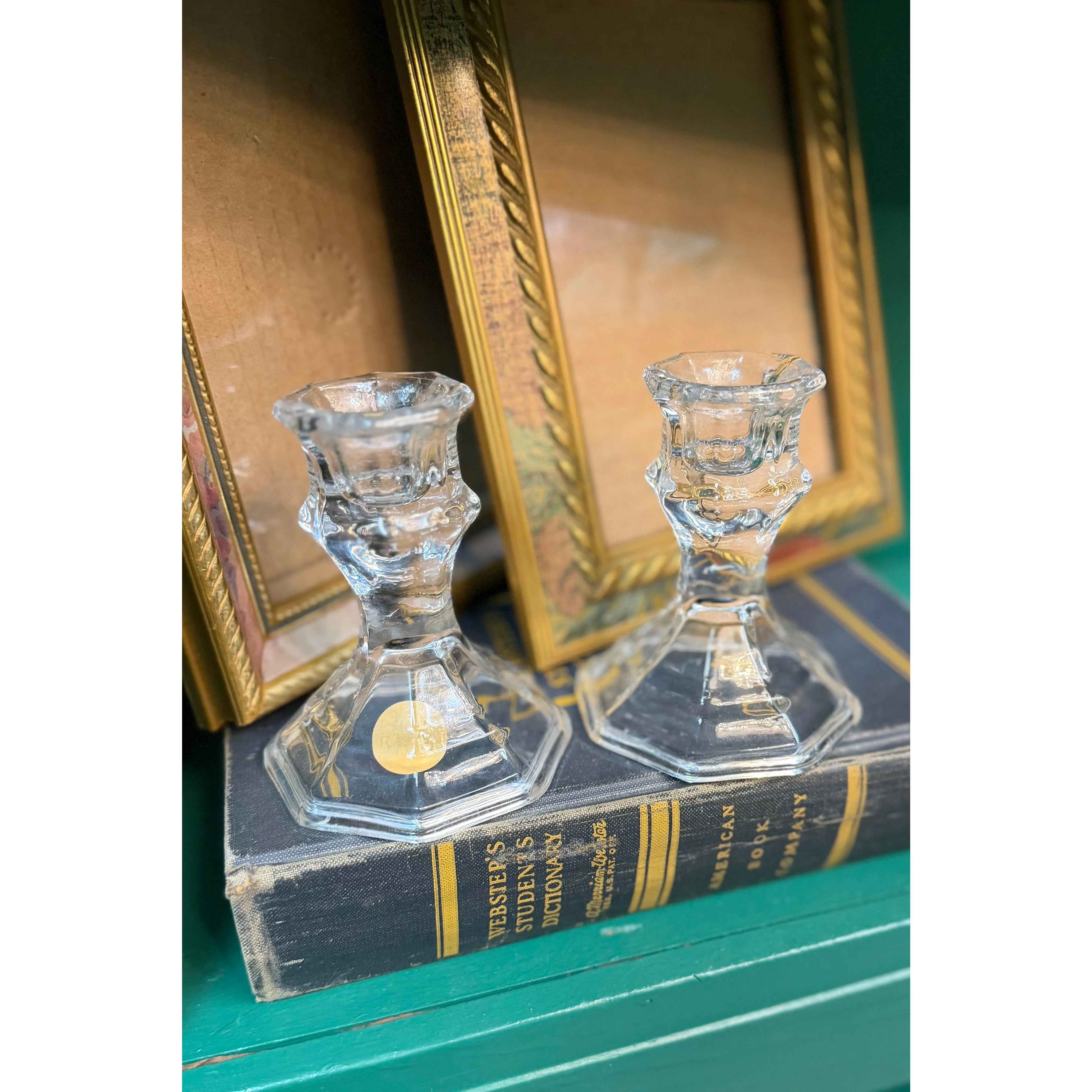 Vintage Glass Candle Holders