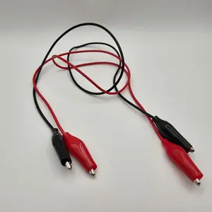 Connector Cord, 50cm, Alligator to Alligator, Black and Red, Pack of 2