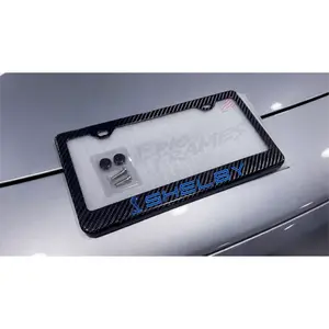 Shelby GT500 Mustang Carbon Fiber License Plate Frame BLUE